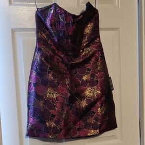Elegant Purple and Gold Floral Dress